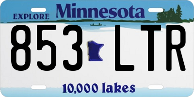 MN license plate 853LTR