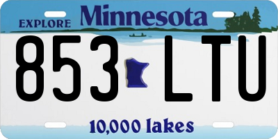 MN license plate 853LTU