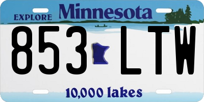 MN license plate 853LTW