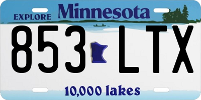 MN license plate 853LTX