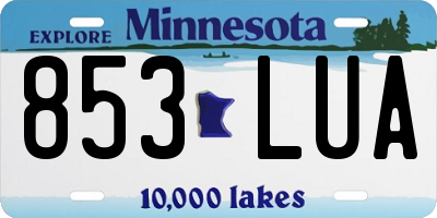 MN license plate 853LUA