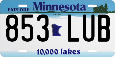 MN license plate 853LUB