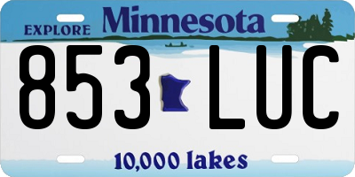 MN license plate 853LUC