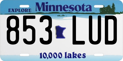 MN license plate 853LUD