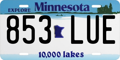 MN license plate 853LUE