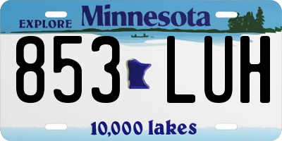 MN license plate 853LUH