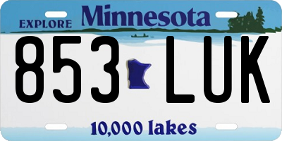 MN license plate 853LUK