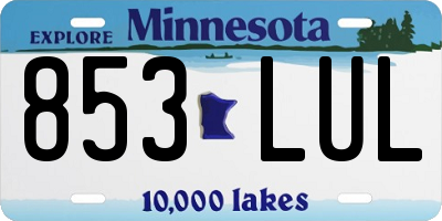 MN license plate 853LUL