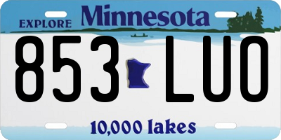 MN license plate 853LUO