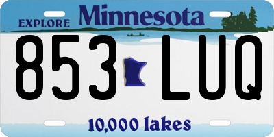 MN license plate 853LUQ