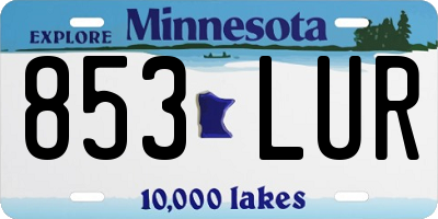 MN license plate 853LUR