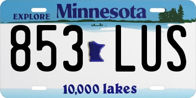 MN license plate 853LUS