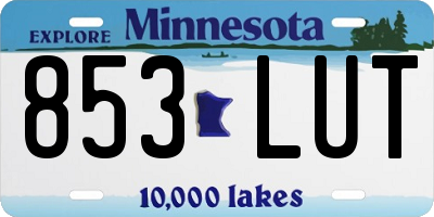 MN license plate 853LUT