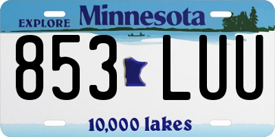 MN license plate 853LUU