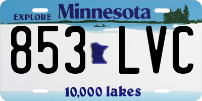 MN license plate 853LVC