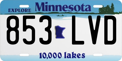 MN license plate 853LVD