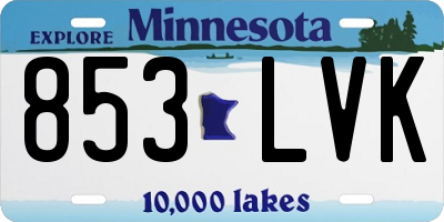 MN license plate 853LVK