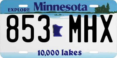 MN license plate 853MHX