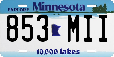 MN license plate 853MII