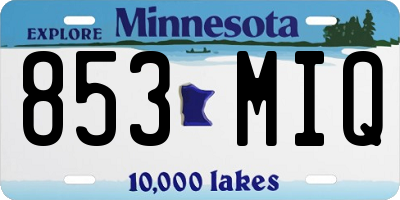 MN license plate 853MIQ