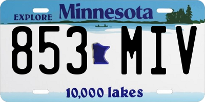 MN license plate 853MIV