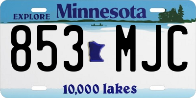 MN license plate 853MJC