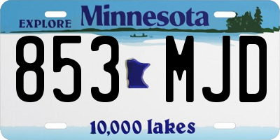 MN license plate 853MJD