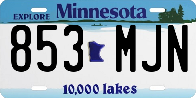 MN license plate 853MJN