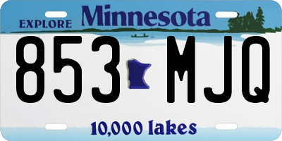MN license plate 853MJQ