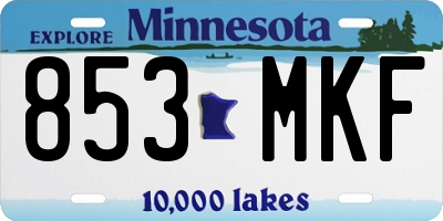 MN license plate 853MKF