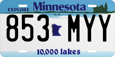 MN license plate 853MYY