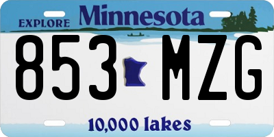 MN license plate 853MZG