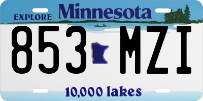 MN license plate 853MZI
