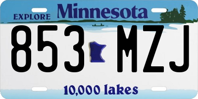 MN license plate 853MZJ