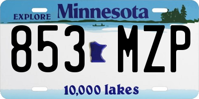 MN license plate 853MZP