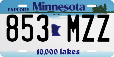 MN license plate 853MZZ