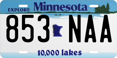 MN license plate 853NAA