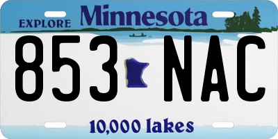 MN license plate 853NAC