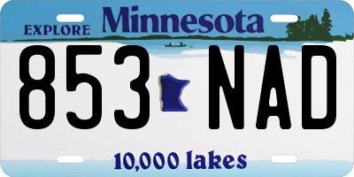 MN license plate 853NAD