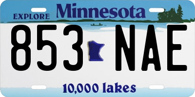 MN license plate 853NAE