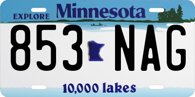MN license plate 853NAG