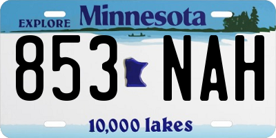 MN license plate 853NAH