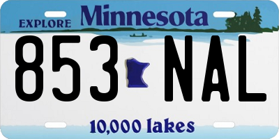 MN license plate 853NAL
