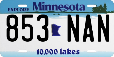 MN license plate 853NAN