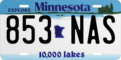 MN license plate 853NAS
