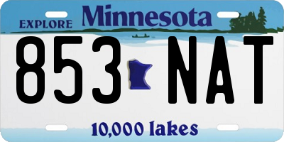 MN license plate 853NAT