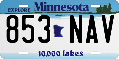 MN license plate 853NAV