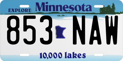 MN license plate 853NAW