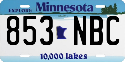 MN license plate 853NBC