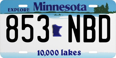 MN license plate 853NBD